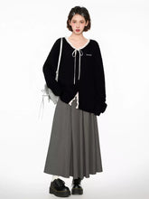 V - Neck Lace Bowknot Pullover Knit Sweater - COPPING THREADS - CT Select